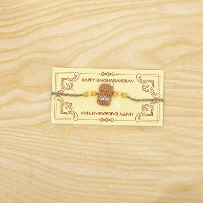 Kids Beaded Rakhi for Brother Coffee Cup Charm Design (5pcs)