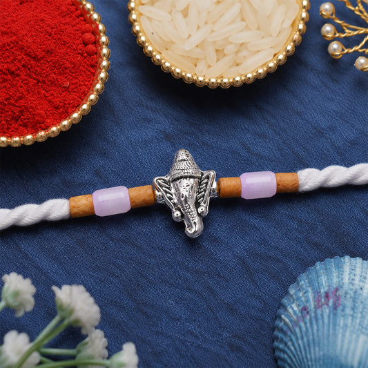 Elegant Diamond Look Rakhi with Shiny Centre and Refined Raksha Bandhan Styling