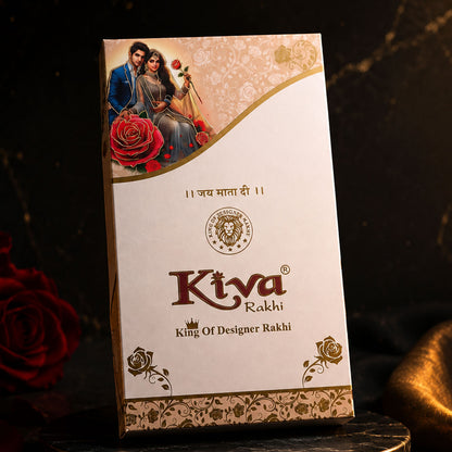 Bhaiya Bhabhi Peacock Meenakari Rakhi & Pearl Drop Lumba