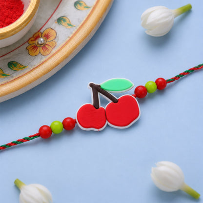 Cherry Fruit Kids Rakhi with Colorful Beads for Brother (5pcs)