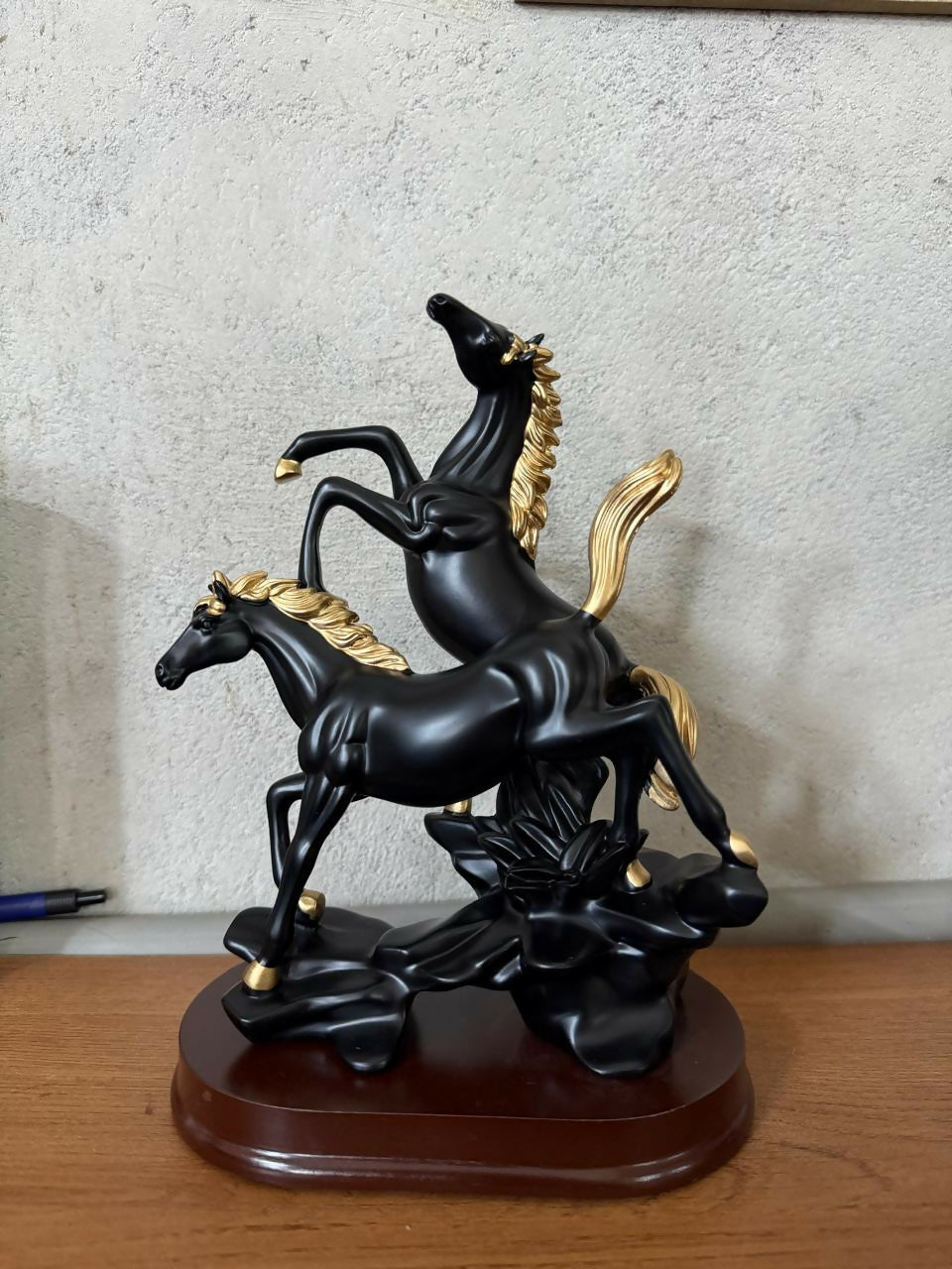 Running Horse Showpiece with Gold Accents for Home, Office & Living Room Decor