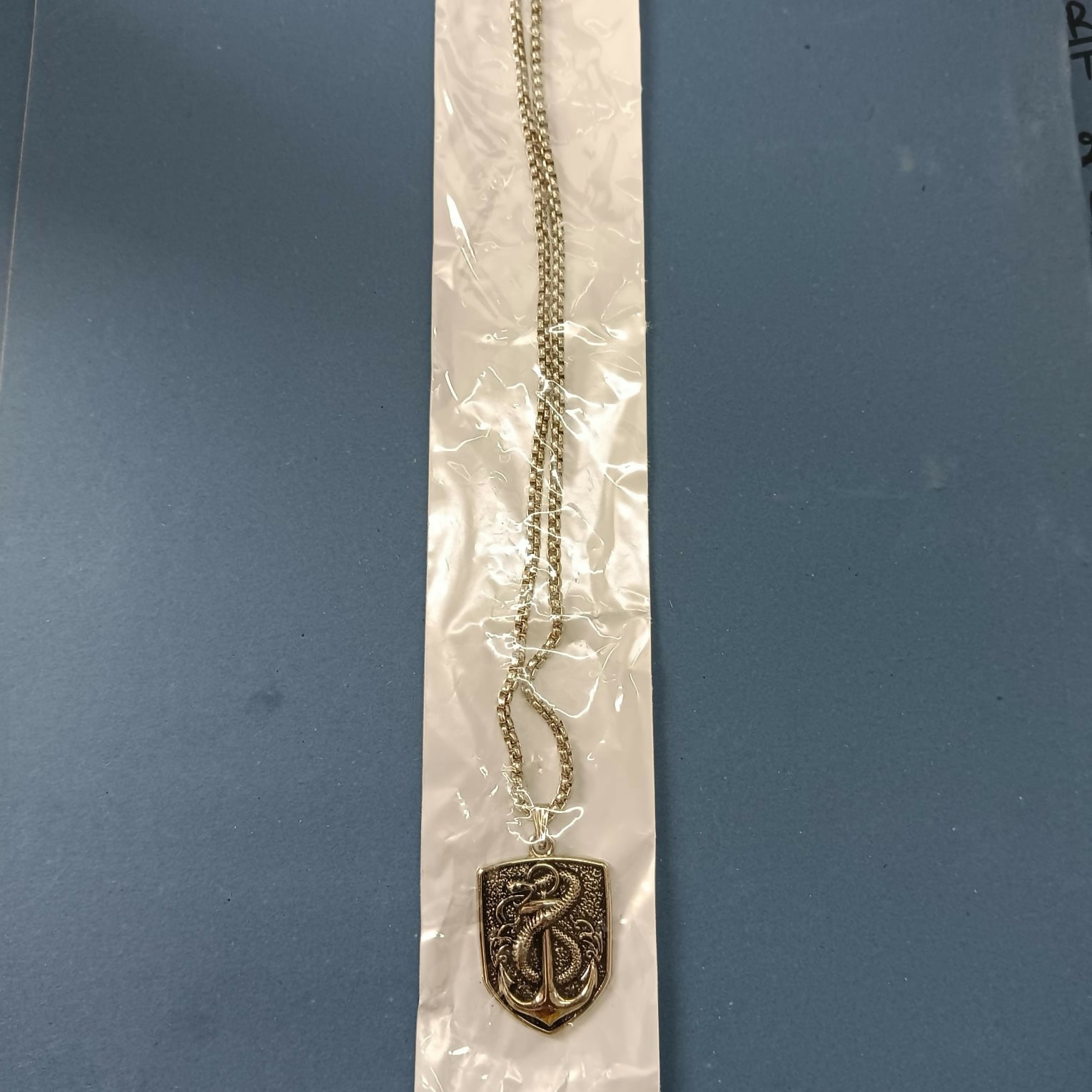 Silver Plated Shield Snake Pendant for Men