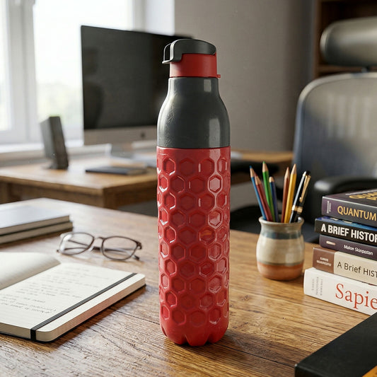 Premium Insulated Water Bottle Honeycomb Grip Leak Proof Flip Cap Bottle (1100ml)