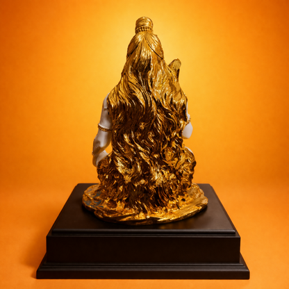 Lord Shiva Meditating Idol with Golden Finish Decorative Showpiece