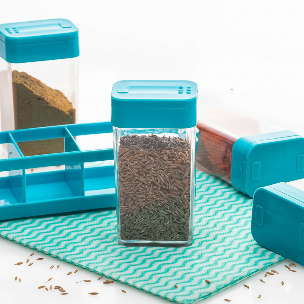 multipurpose spice rack with tray set of 4