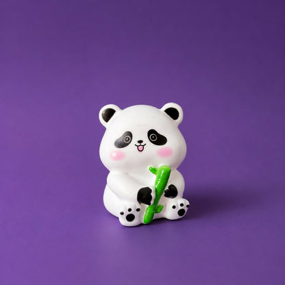 Panda silicone night lamp illuminating nursery room