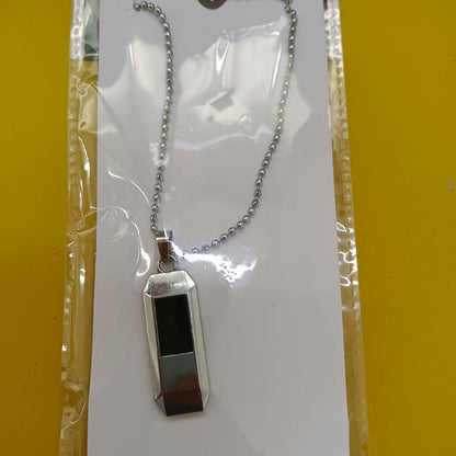Black Enamel Chain Pendant For Men
