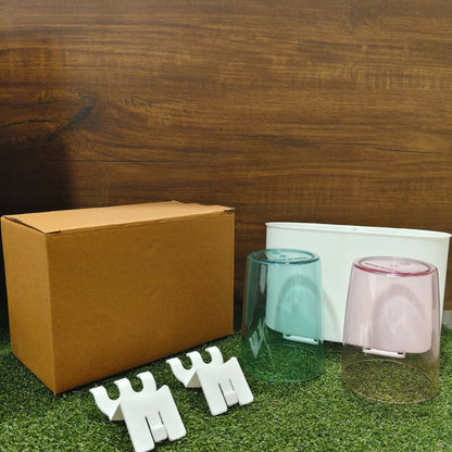 Self adhesive Toothbrush Holder 2 cup set