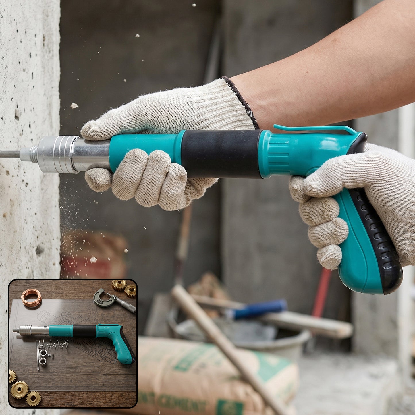 Manual Wall Fastening Nail Gun Tool Set (1 Set)