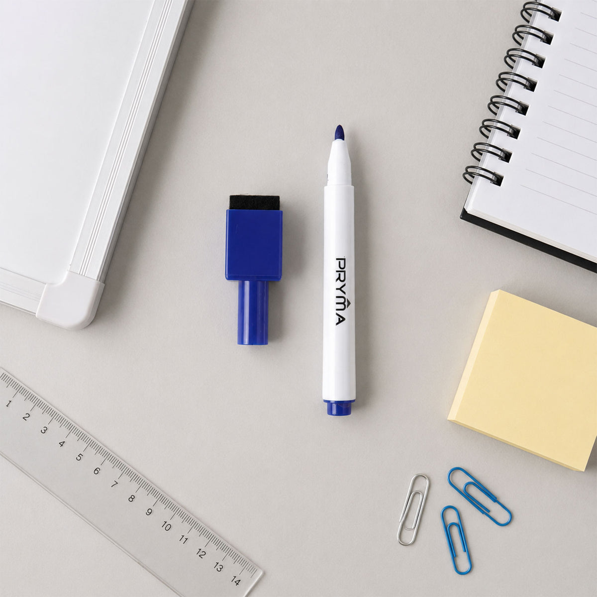 Slim whiteboard marker pen with built-in eraser for everyday use