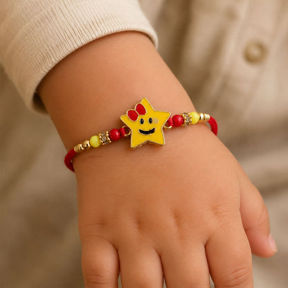 Smiley Star Rakhi Comfortable Kids Rakhi for Raksha Bandhan (10pcs)