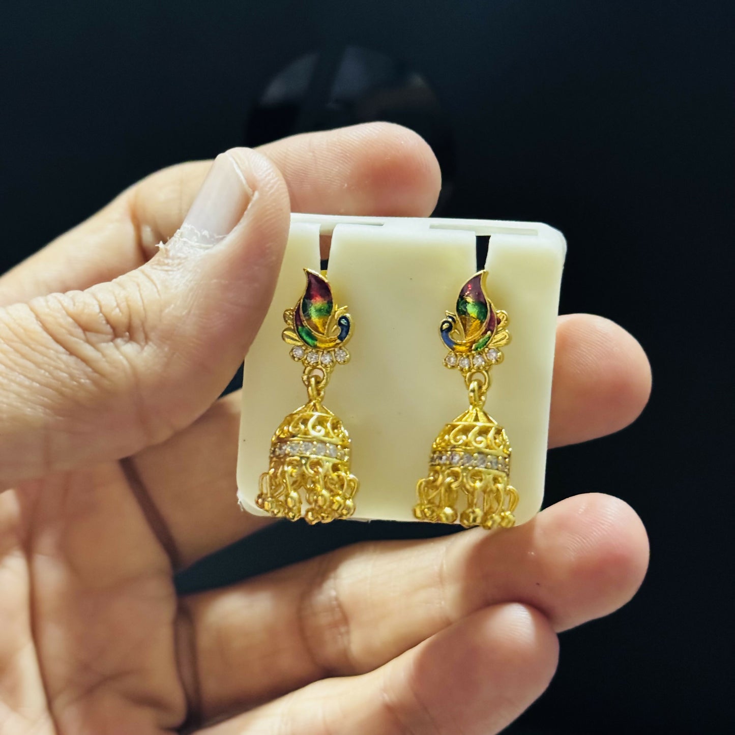Traditional Indian Peacock Design Earrings