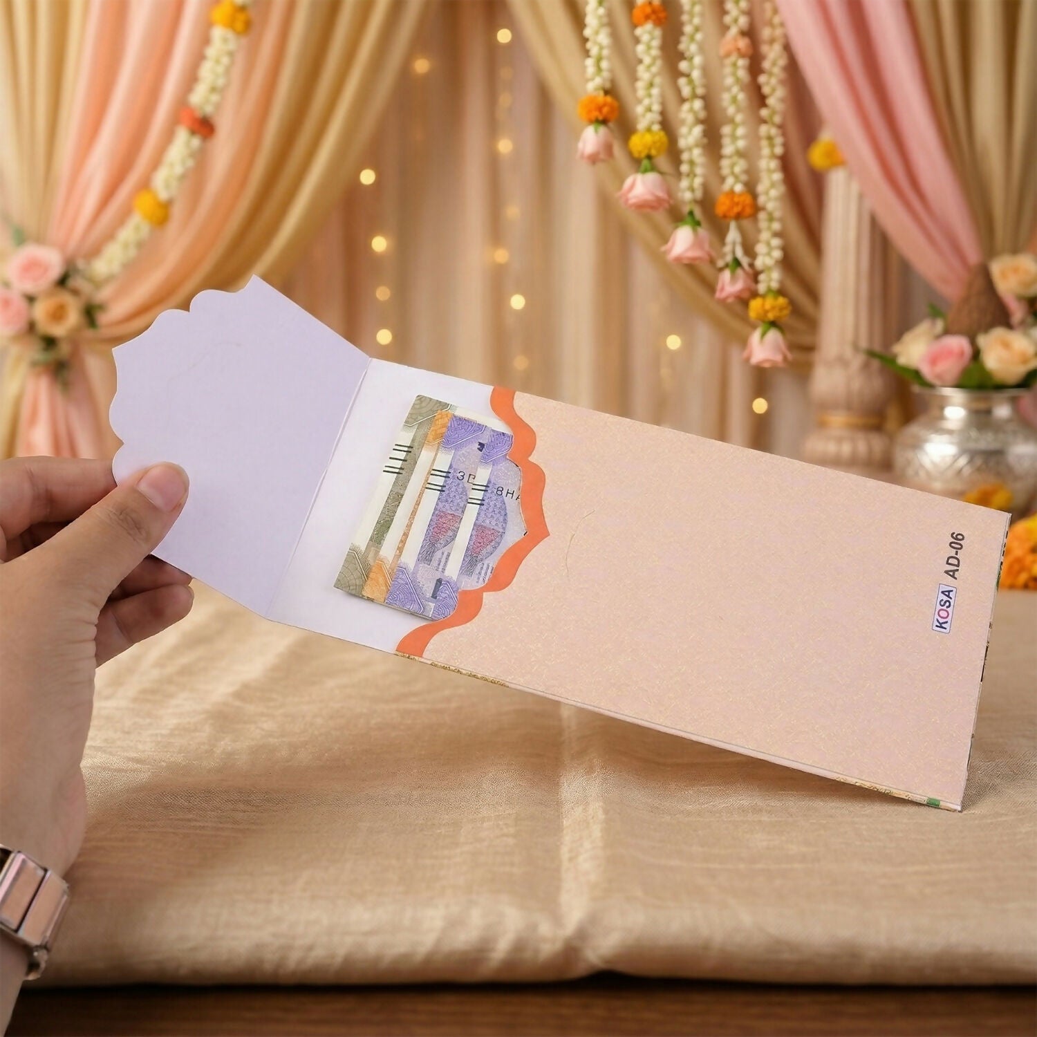 Premium Designer Floral Wedding Shagun Envelope for Cash Gift – Decorative Money Envelope