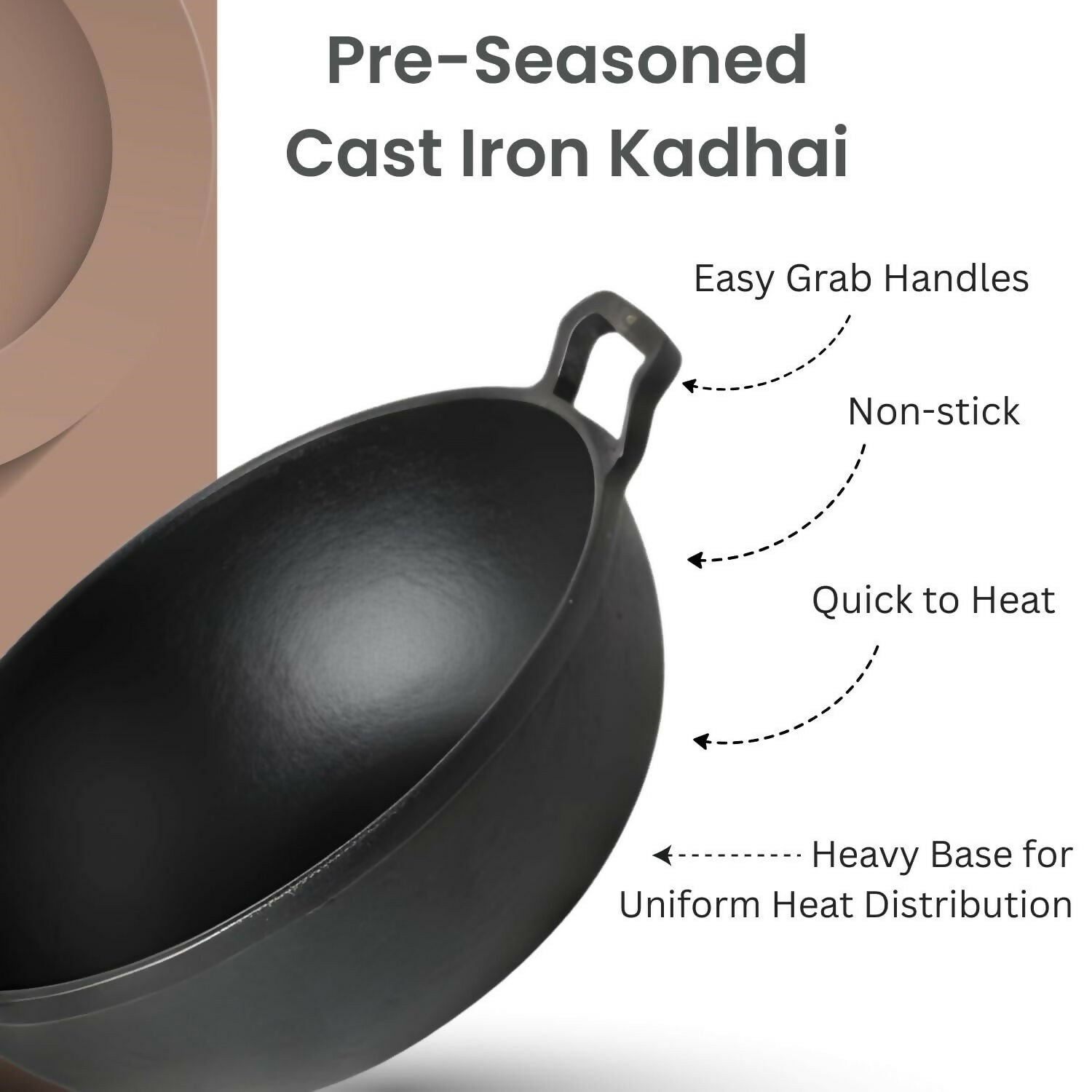 Cast Iron Deep Kadai in Kitchen Setting