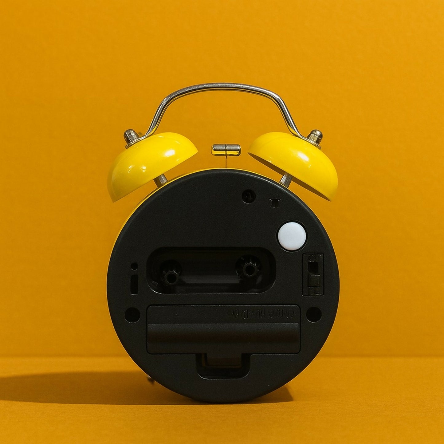 Yellow Twin Bell Alarm Clock – Loud Retro Analog Desk Clock with Night Light