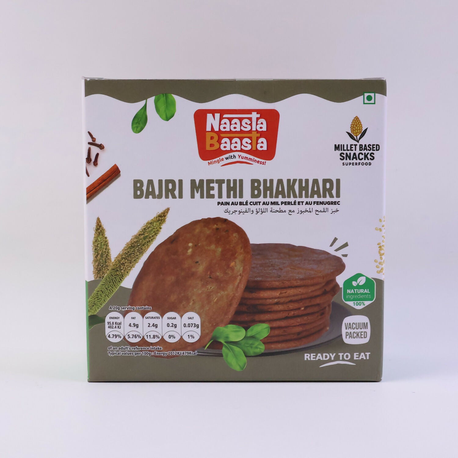 Millet and methi Bhakhari snack pieces