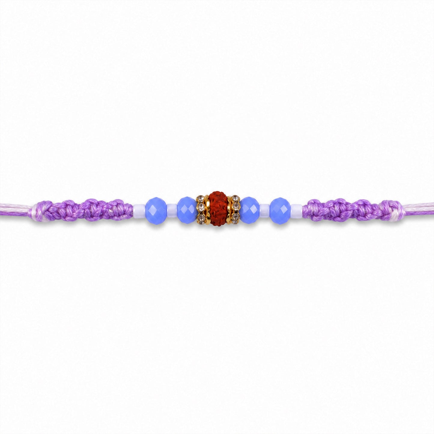 Sparkling Pearl Stone Rakhi with Colorful Thread and Premium Festive Beauty