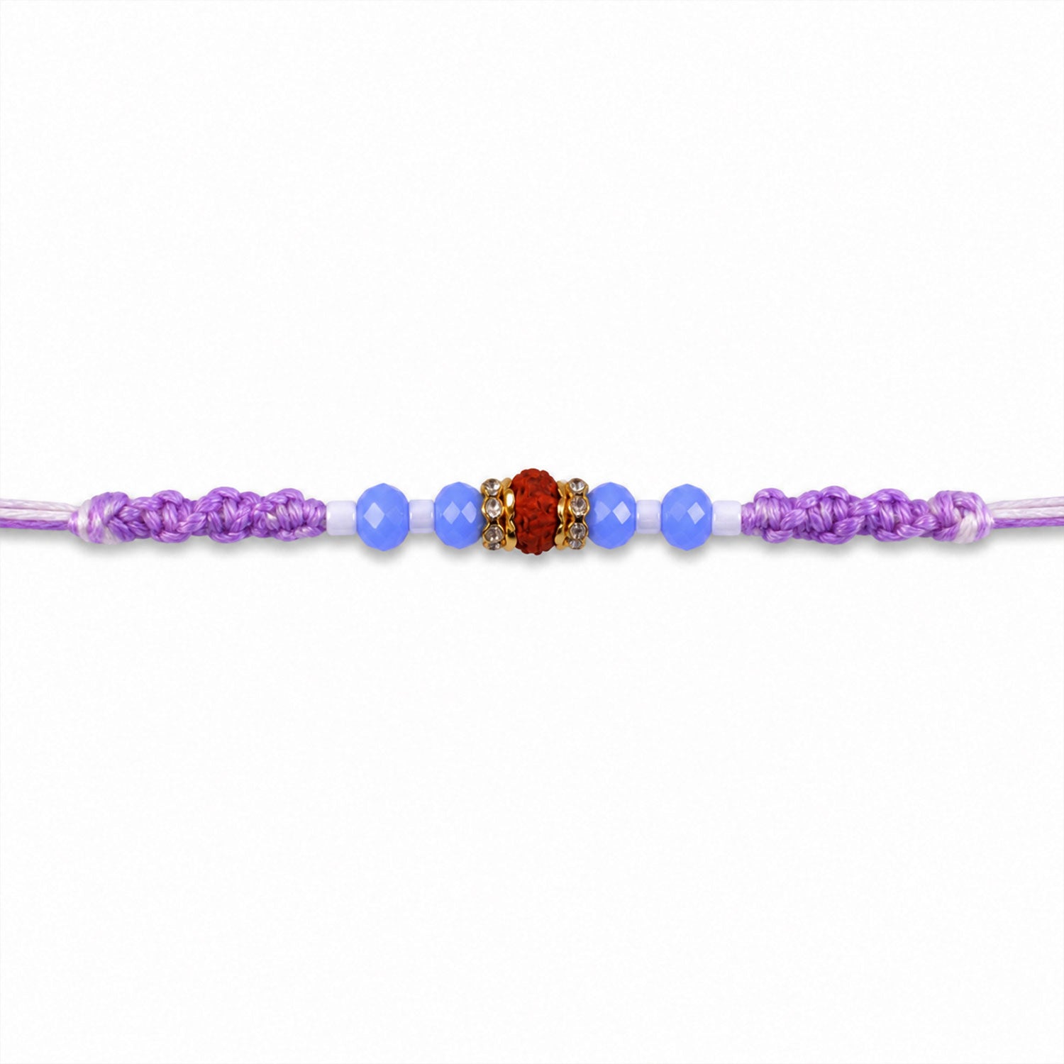 Sparkling Pearl Stone Rakhi with Colorful Thread and Premium Festive Beauty