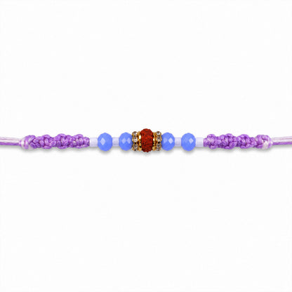 Sparkling Pearl Stone Rakhi with Colorful Thread and Premium Festive Beauty