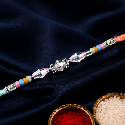 Premium Sparkle Designer Rakhi with Pearl Detail, Stone Centre and Gift Ready Style
