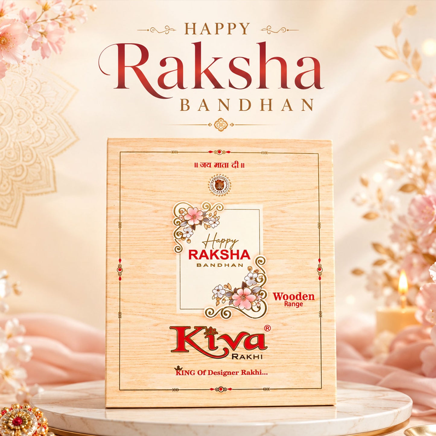 Snowflake AD Stone Designer Rakhi for Brother, Multicolour Beads Gift
