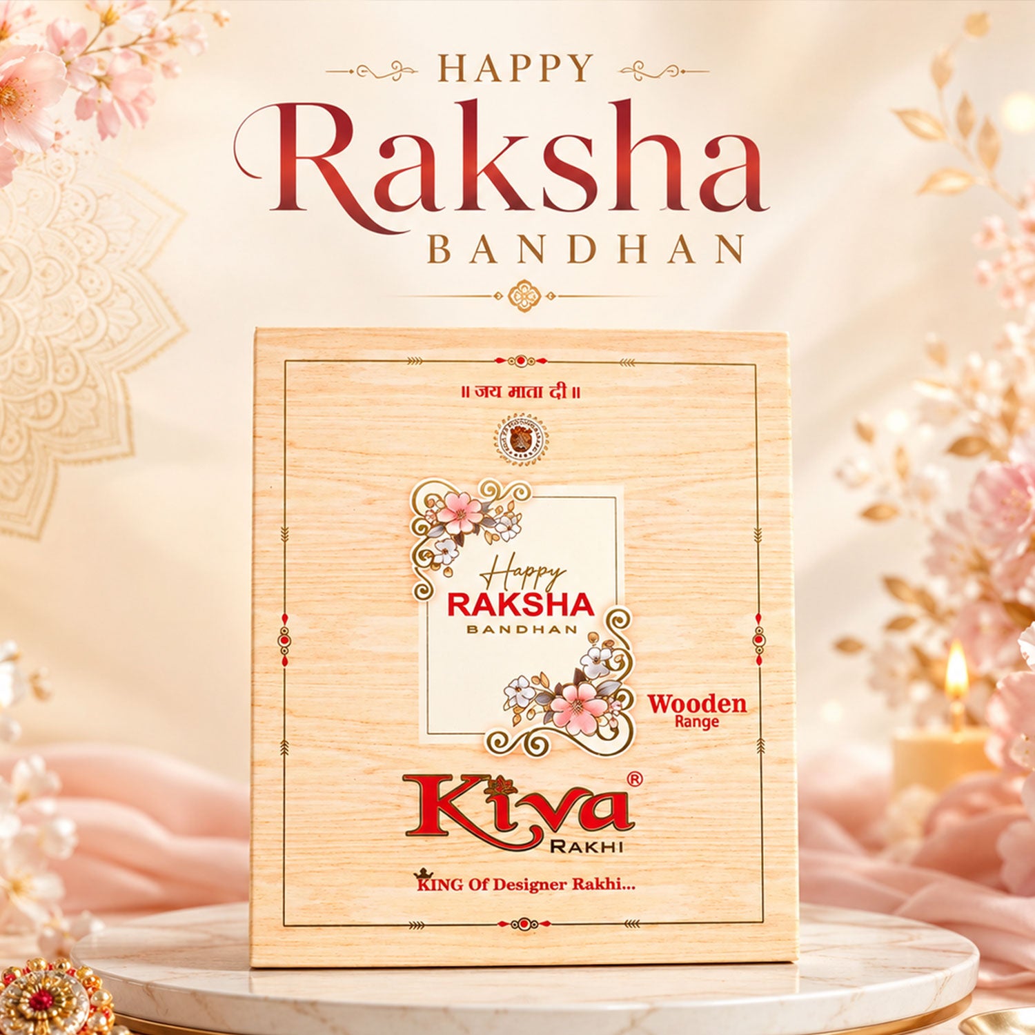 Snowflake AD Stone Designer Rakhi for Brother, Multicolour Beads Gift