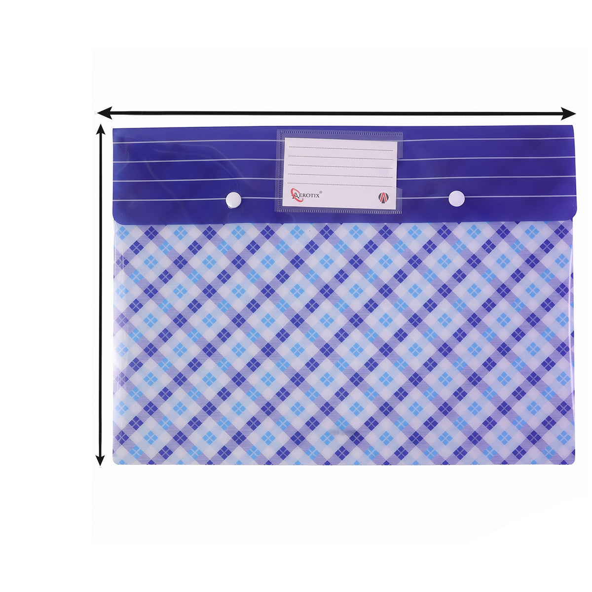 A4 Document File Folder with Button Closure & Label Pocket for Office and School (1 Pc, Mix Colour)