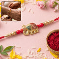 Gold Elephant Rakhi – Elegant & Traditional for Brothers