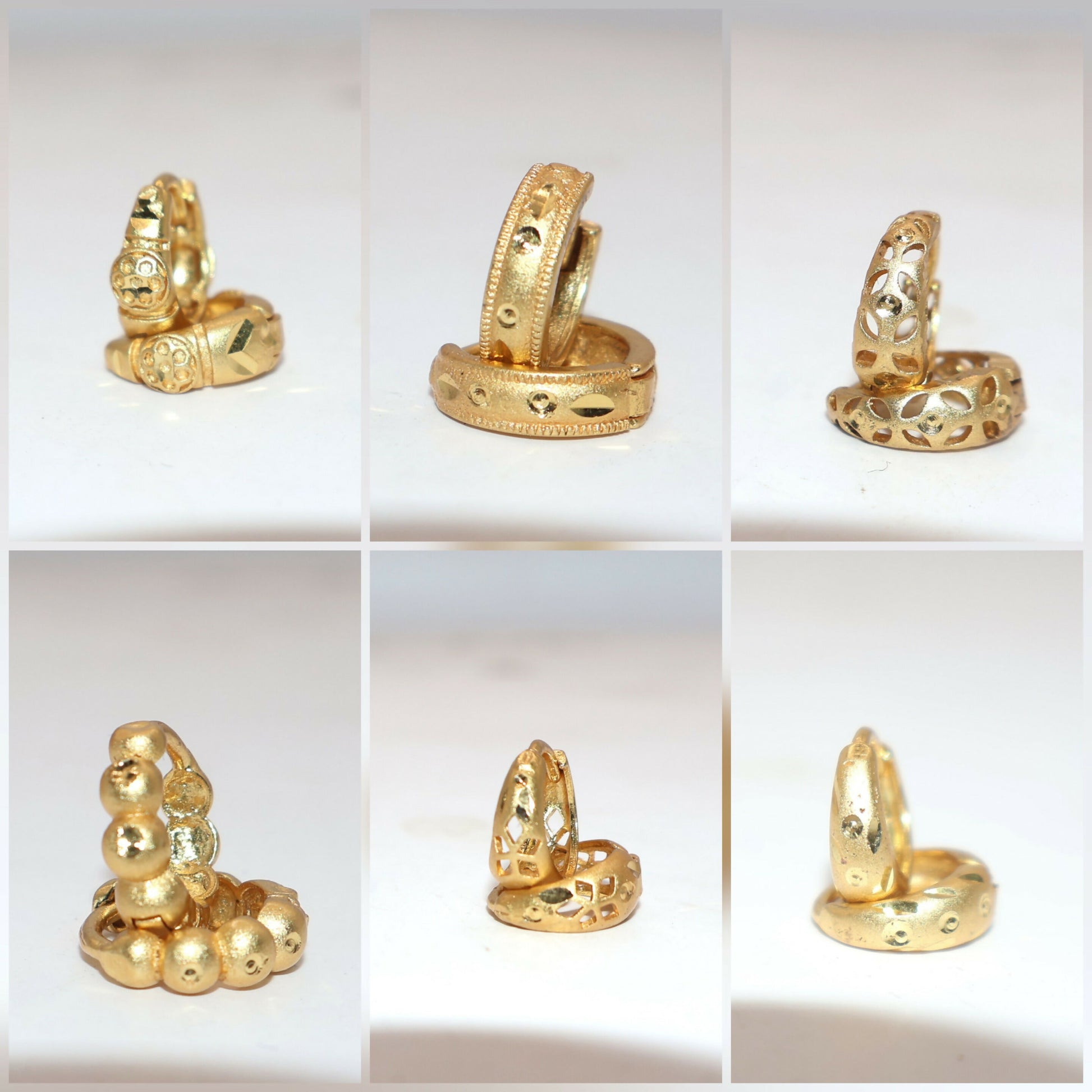 Mini AD Bali Gold Hoop Earrings kan ki bali for women and girls Combo Pack of 6