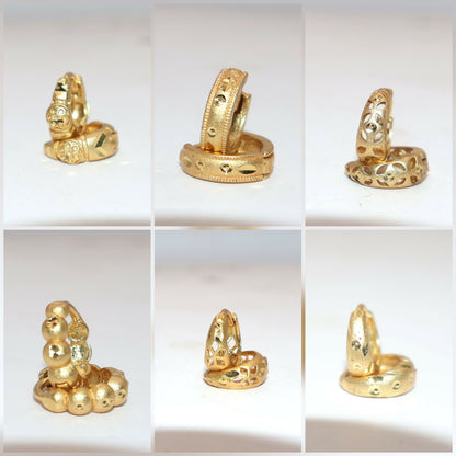 Mini AD Bali Gold Hoop Earrings kan ki bali for women and girls Combo Pack of 6