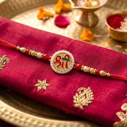 Rakshabandhan Shri Symbol Devnagari Rakhi Traditional & Designer (5pcs)