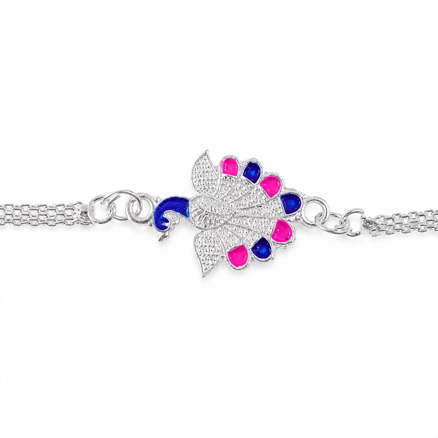 Peacock Stone Chain Rakhi Bracelet for Raksha Bandhan (10pcs)