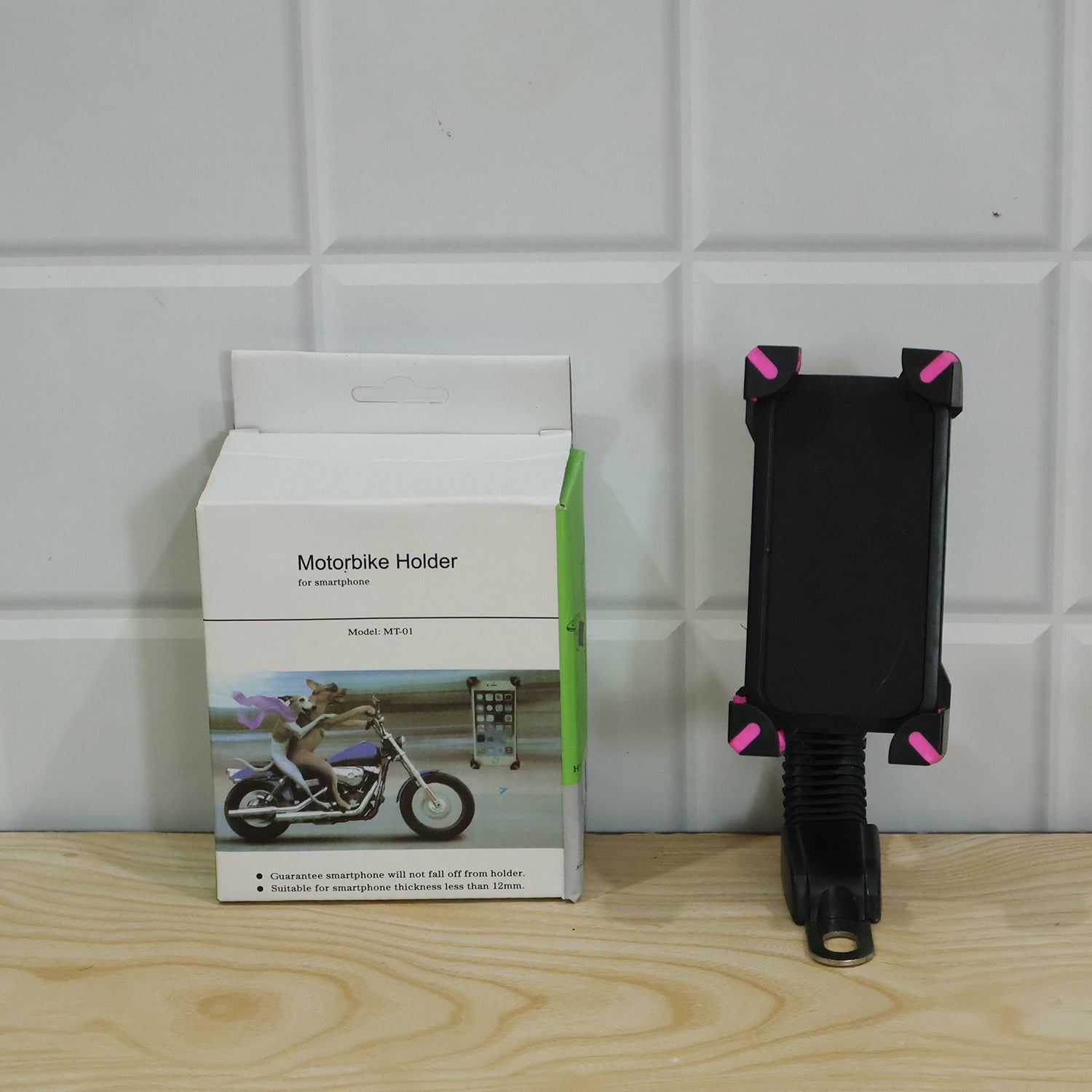 Plastic Bicycle Phone Holder Bike Mirror Mount with Flexible Arm (1 Pc)