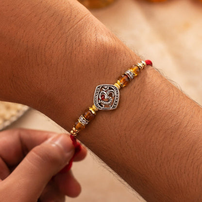 Om Rakhi Spiritual Beaded Design for Brother (10pcs)