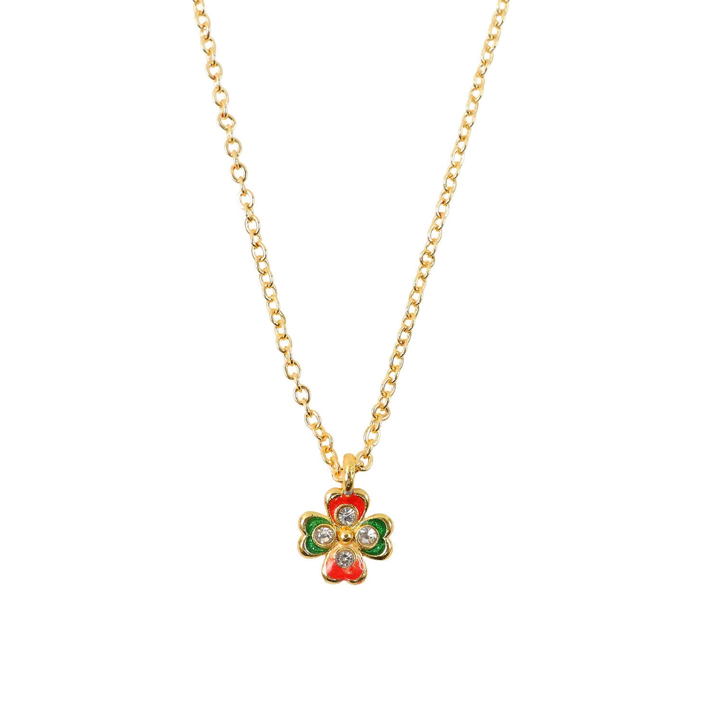 Charming Floral Charm Pendant Necklace with Chain for Women