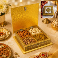 Handicraft German Oxidised White Dry Fruit Box Decorative Gift Storage Box