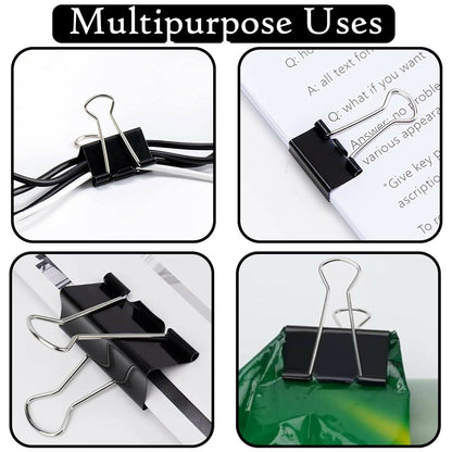Heavy Duty Binder Clips Set with Strong Spring Grip for Office & School Use (41 mm, 12 Pieces)