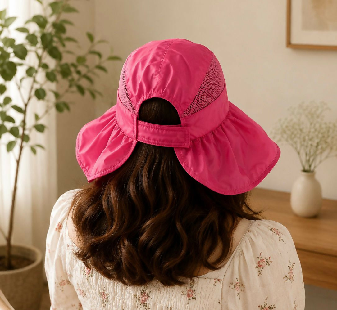Women’s Foldable Wide Brim Sun Visor Hat for Summer Outdoors
