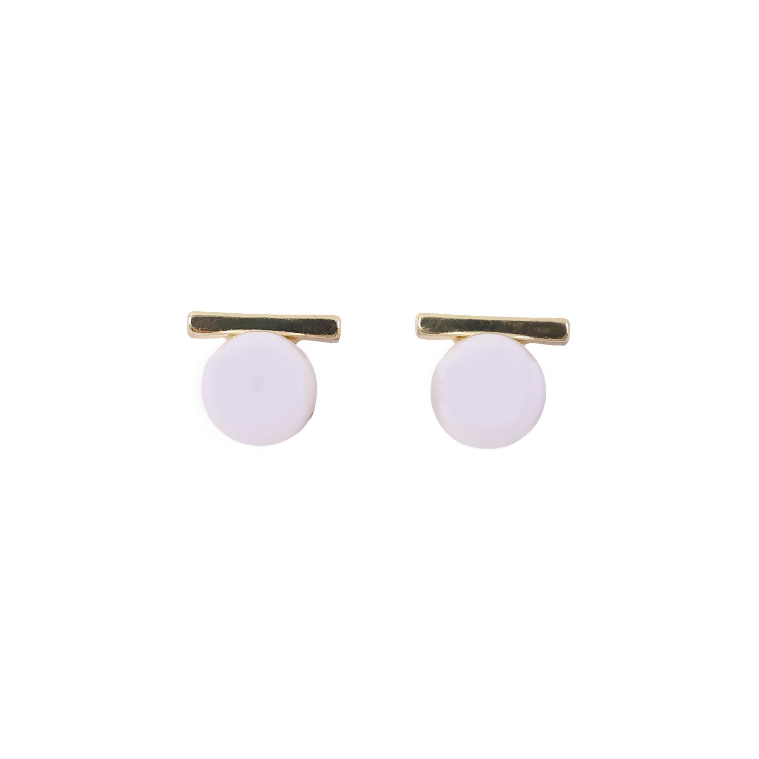 Elegant Pearl Bar Stud Earrings for Women | Minimal Gold Plated Korean Style Earrings | Daily Wear & Party Jewelry