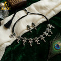 Premium Oxidised Silver-Plated Evil Eye Choker Necklace Set
