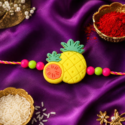 Pineapple Fruit Charm Rakhi for Brother Designer Kids Rakhi (10pcs)
