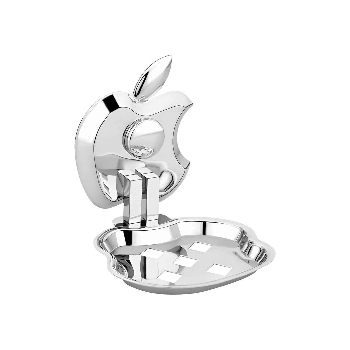 Modern stainless steel wall-mounted soap dish with sleek chrome finish