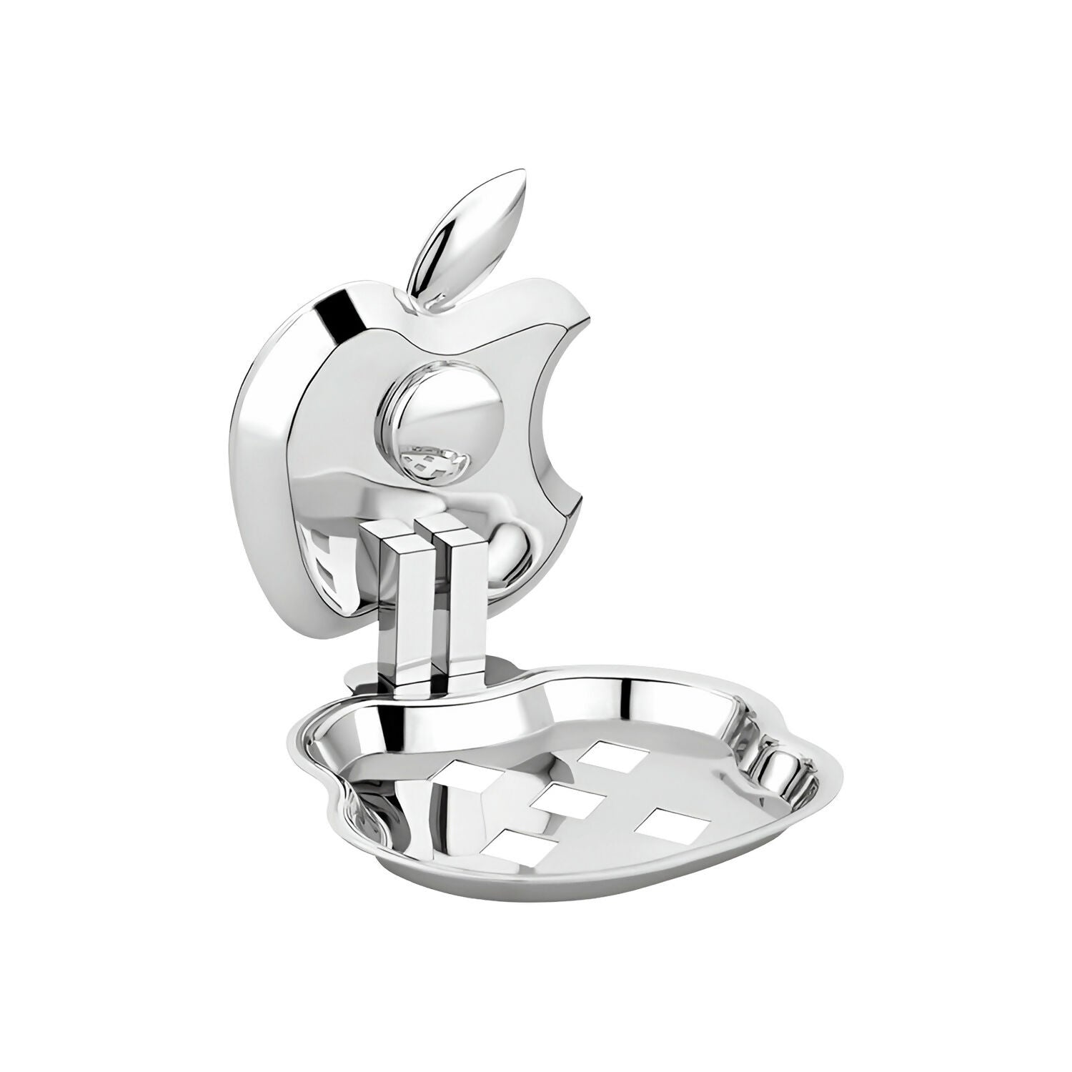 Modern stainless steel wall-mounted soap dish with sleek chrome finish