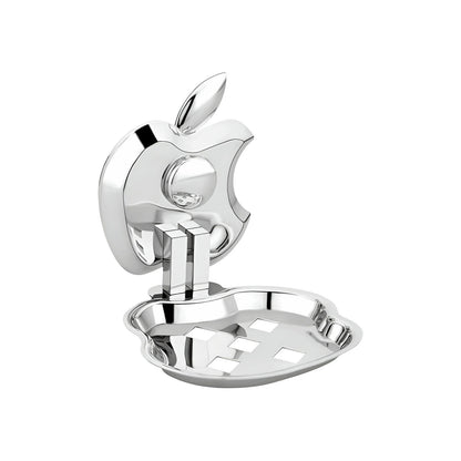 Modern stainless steel wall-mounted soap dish with sleek chrome finish