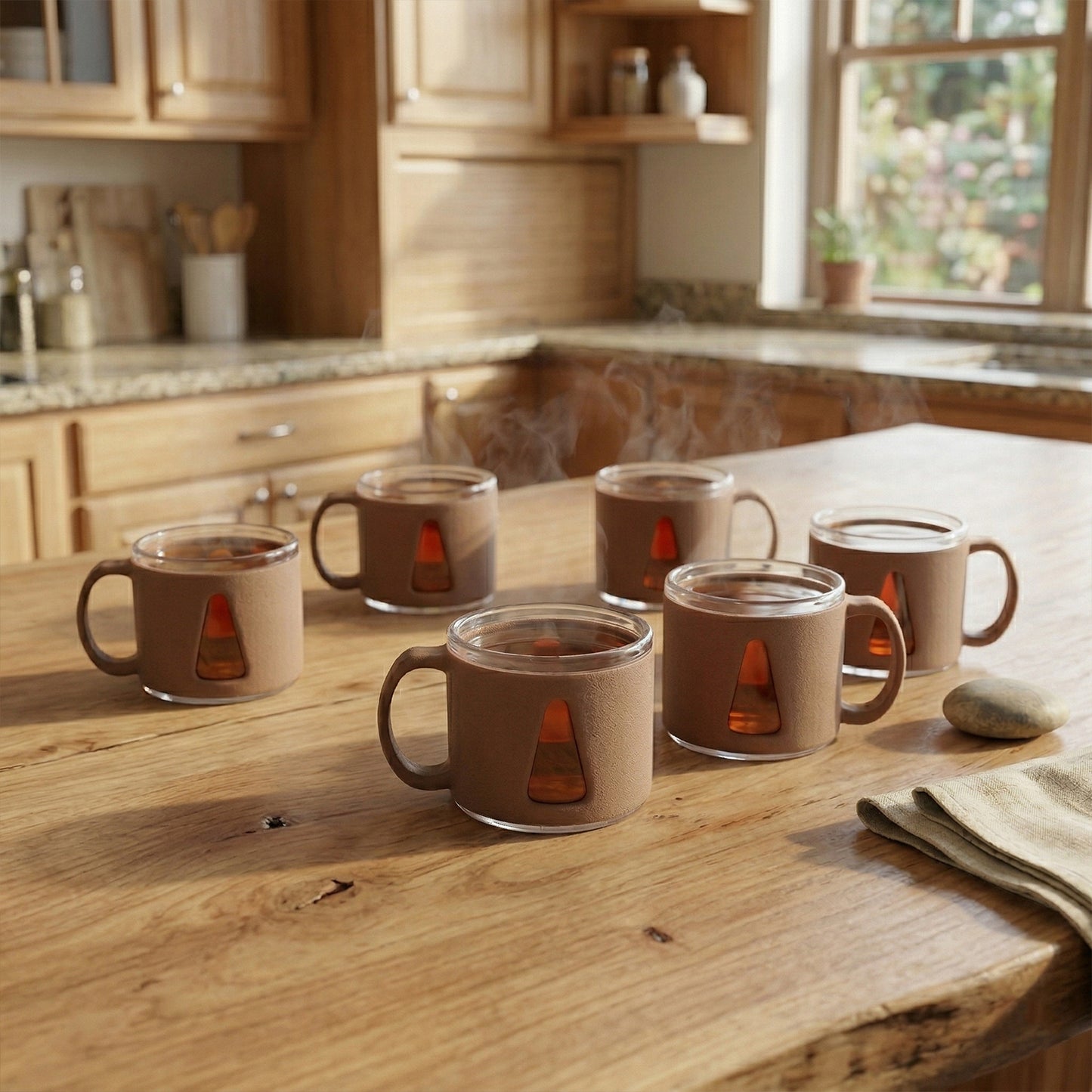 Elegant ceramic tea cup side view