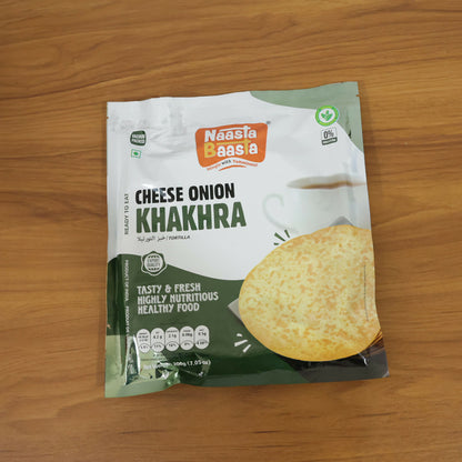 Naasta Baasta Cheese Onion Khakhra - Crispy Ready to Eat Wheat Flour Snack (200 Gm)