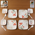 Floral Dinner Set – Elegant 12-Piece Melamine Dining Collection