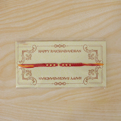 Minimal Red Stone Rakhi with Simple Beauty, Fine Beads and Festive Thread Detail