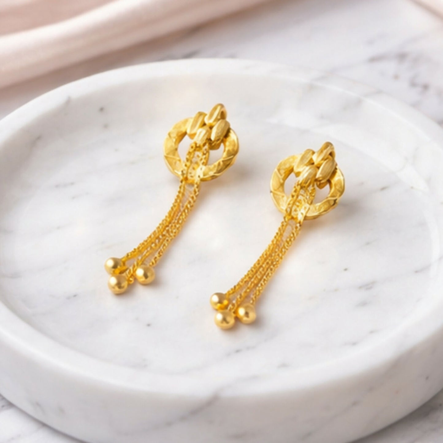 Elegant Golden Drop Earrings for Women & Girls | Lightweight Stylish Party Wear Earrings