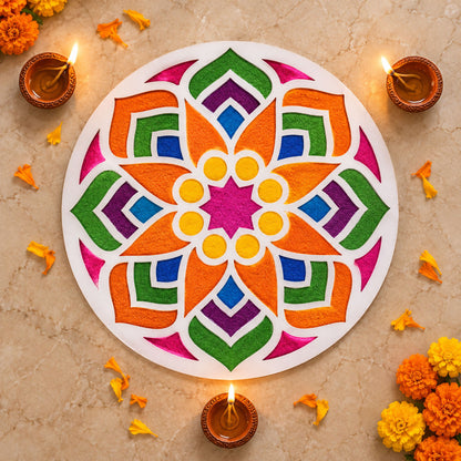 Big Round Rangoli Stencil Board for Home Entrance, Diwali and Festival Decor